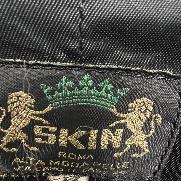 Vintage wing black buttery leather 80s 90s jacket with suede stripes - Picture 3 of 7